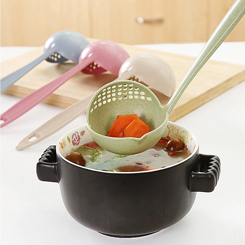 Kitchen Accessories Multifunction Soup Spoon Colander Two-in-one Long Handle Large Spoon for Kitchen Gadgets Kitchen Tools Goods