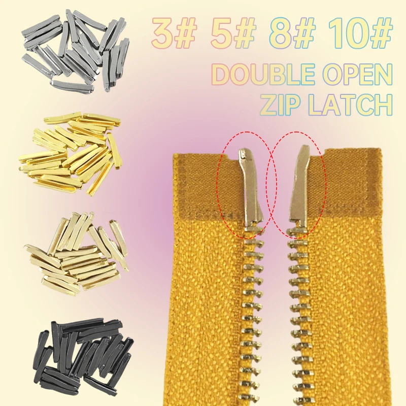 

30/50Sets 3#5#8#10# Metal Zippers Non-Slip End Clips Stopper Two-way Zipper Plug Double Slider Repair Kits Hardware Accessories
