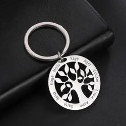 Custom Tree of Life Keychain Personalized Engraved Name Key Rings Chain Family Member Key Jewelry Couple Valentine's Day Gifts