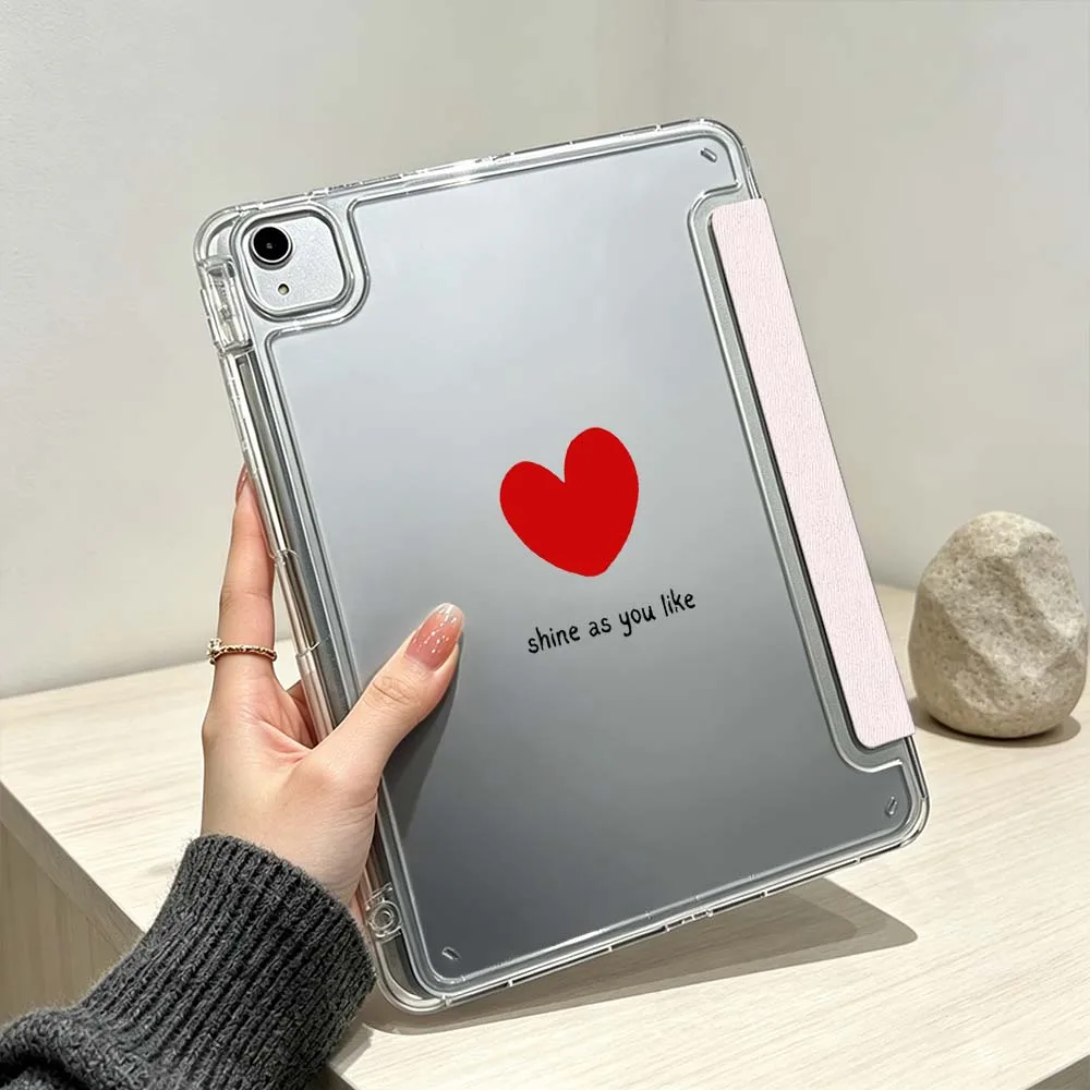 

Fashionable Heart Pattern For iPad Pro Air mini 6 5 4 3 2 1 11th 10th 6th 5th M5 M4 M3 M2 9gen Foldable 3Y Tablet Case Soft