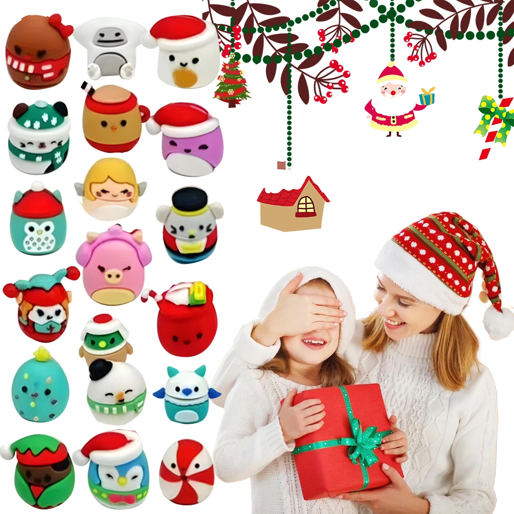 

2Set 24 Days Christmas Countdown Calendar Mini Figures Toys Xmas Countdown Calendar Stocking Stuffers Party Favor Gift for Boys