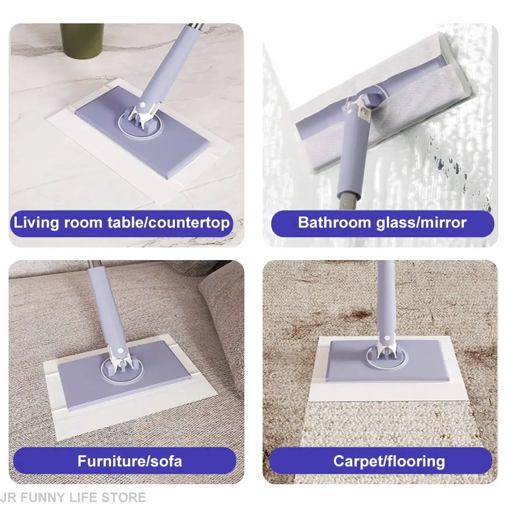 Large Hands-Free Cleaning Mop For window Floor 360°Rotation Dust Remover Automatic Paper Towel Mop Household Cleaning Tool