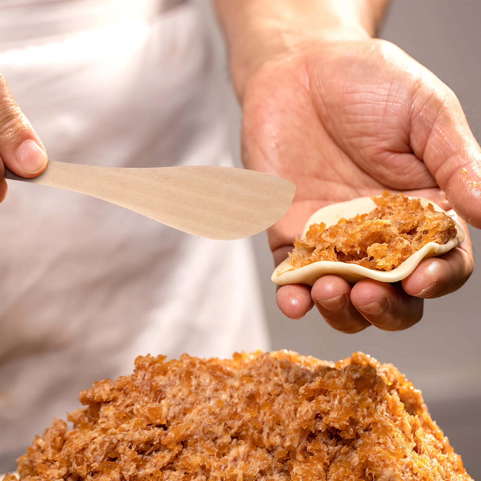 

20pcs Wooden Dumpling Spoon Food Grade Kitchen Tool For Cream Butter Cheese Jam Wonton Stuffing Shovel Cooking Utensil