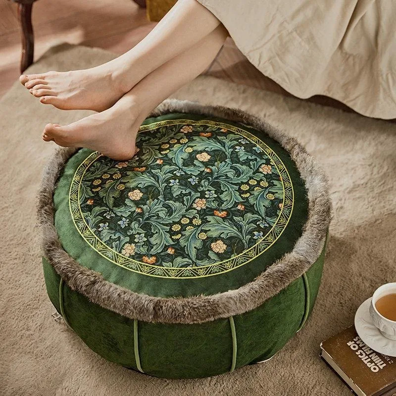 Cushion seat pier retro attitude American sofa, pedal lazy leisure fan house futon light luxury tatami green