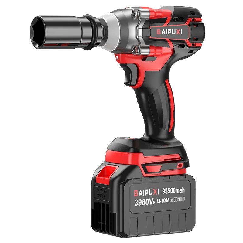 

2025 Brushless electric wrench, lithium-ion charging impact wrench, high torque construction worker electric tool