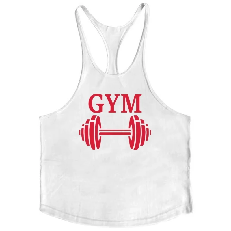 Camiseta con tirantes para Fitness para hombre, chaleco de gimnasio de algodón de secado rápido con espalda Y, camiseta sin mangas de alta elasticidad, ropa de culturismo transpirable