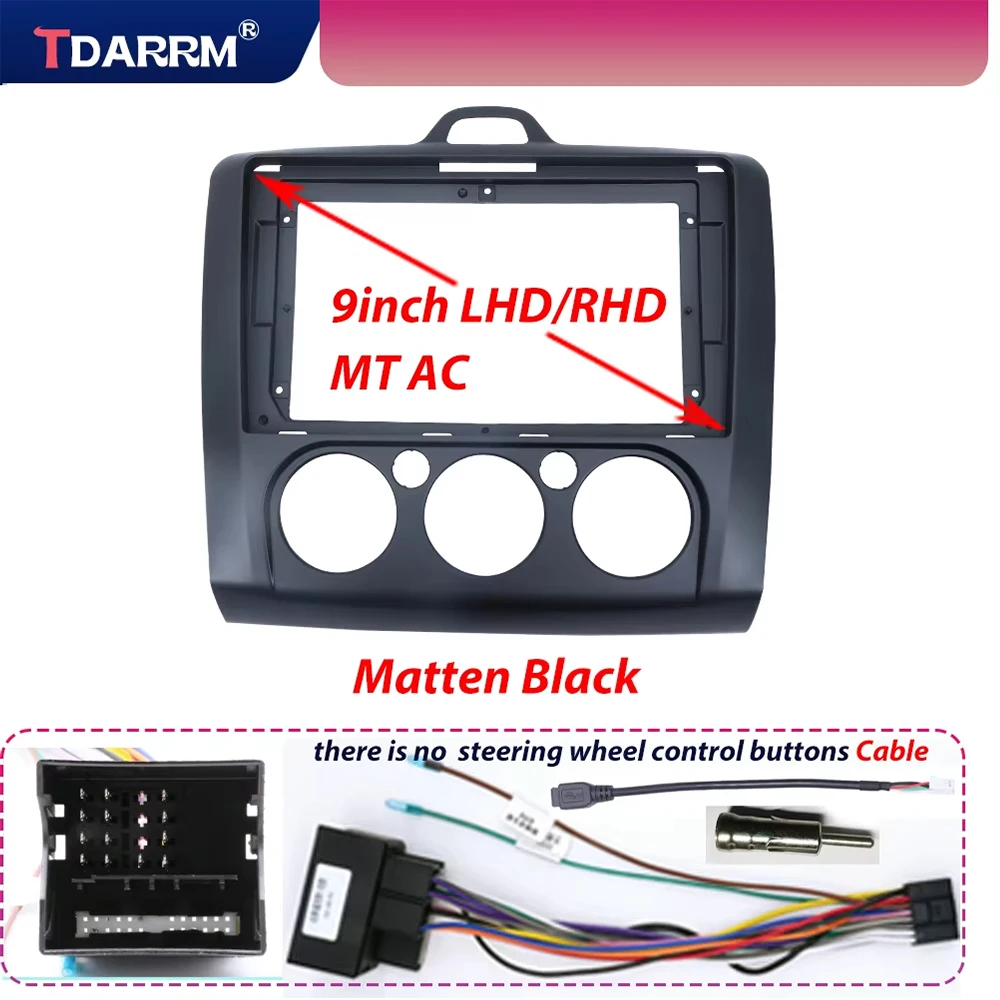 9inch For Ford Focus 2 1999-2009/MK2 2004 -2011Car Radio Fascias Android GPS MP5 Stereo Player 2 Din Head Unit Panel Dash Frame