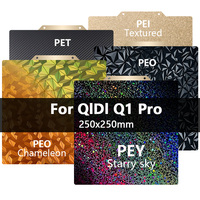 For QIDI Q1 Pro Build Plate 3D Printer Accessories Heat Bed Double Side PEO PET PEI Powder Coated Spring Steel Sheet 250x250mm