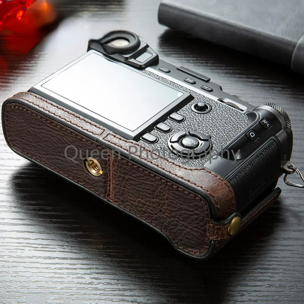 Genuine Leather Camera Case for Fujifilm XPRO2 Camera Bodysuit Handle Half Bag