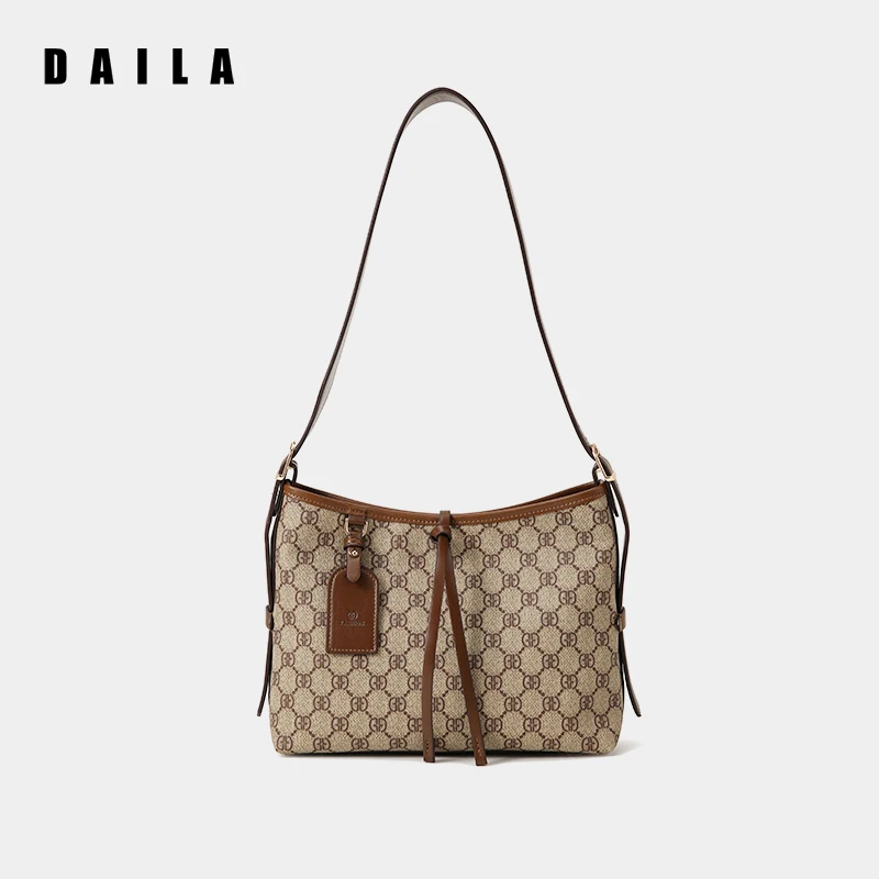 

Женская сумка подмышки, новинка 2025, винтажная большая сумка с цветочным принтом, высококачественная сумка через плечо на одно плечо