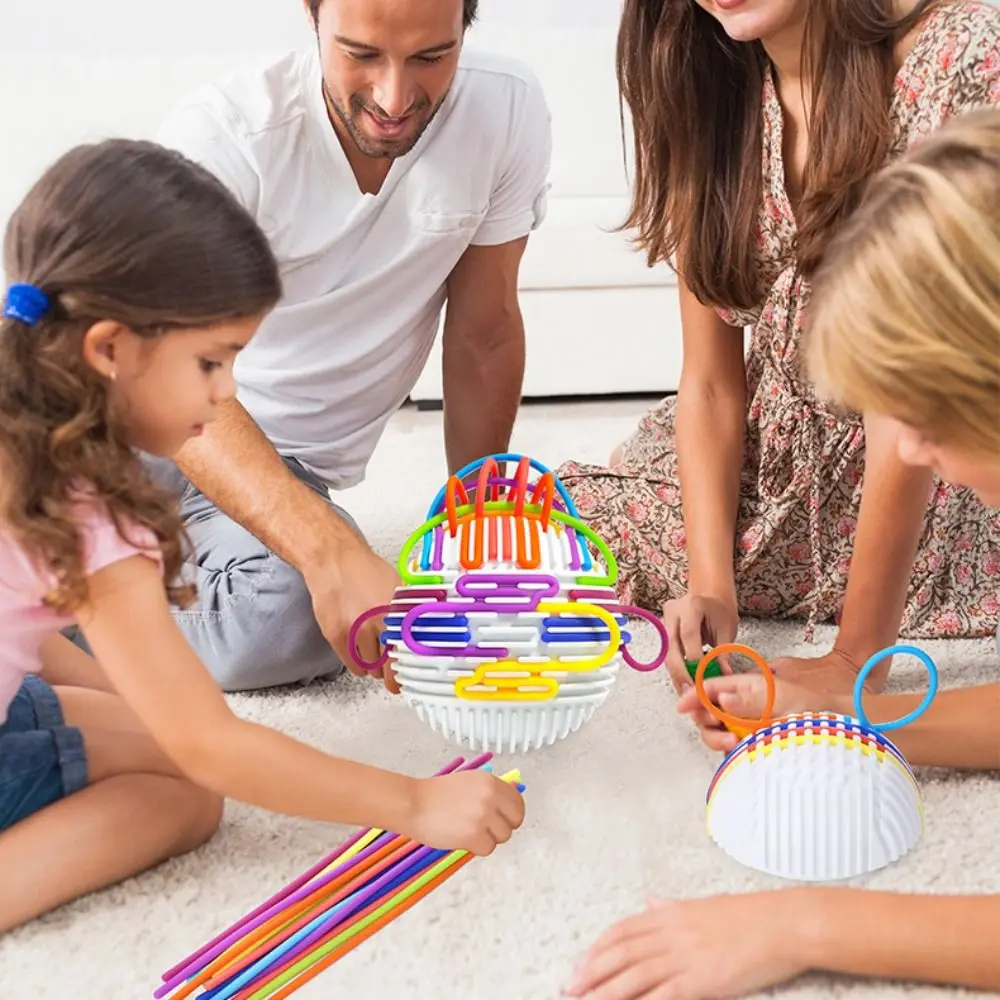 3D 입체 몬테소리 감각 활동 공 무지개 색상 실리콘 소재 운동 기술 공 DIY 디자인 트위스트 로프