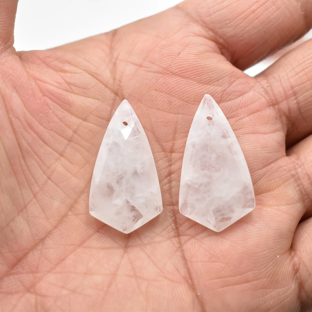 Großhandel Mode 10 Stück/Set Natürlicher Edelstein Lapislazuli Amethyst Rhombus-Anhänger Ohrringe DIY Zubehör Kostenloser Versand – Detail 12