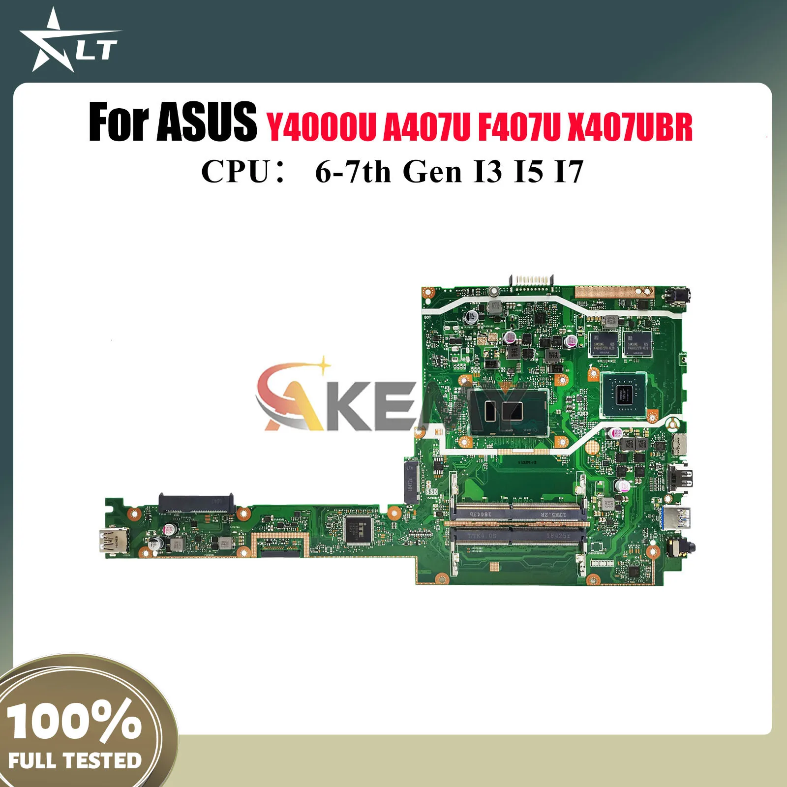 

X407UBR Laptop Motherboard For ASUS VivoBook Y4000U X407U X407UV X407UB X407UAR F407U A407U X407UF Mainboard With I3 I5 I7 CPU