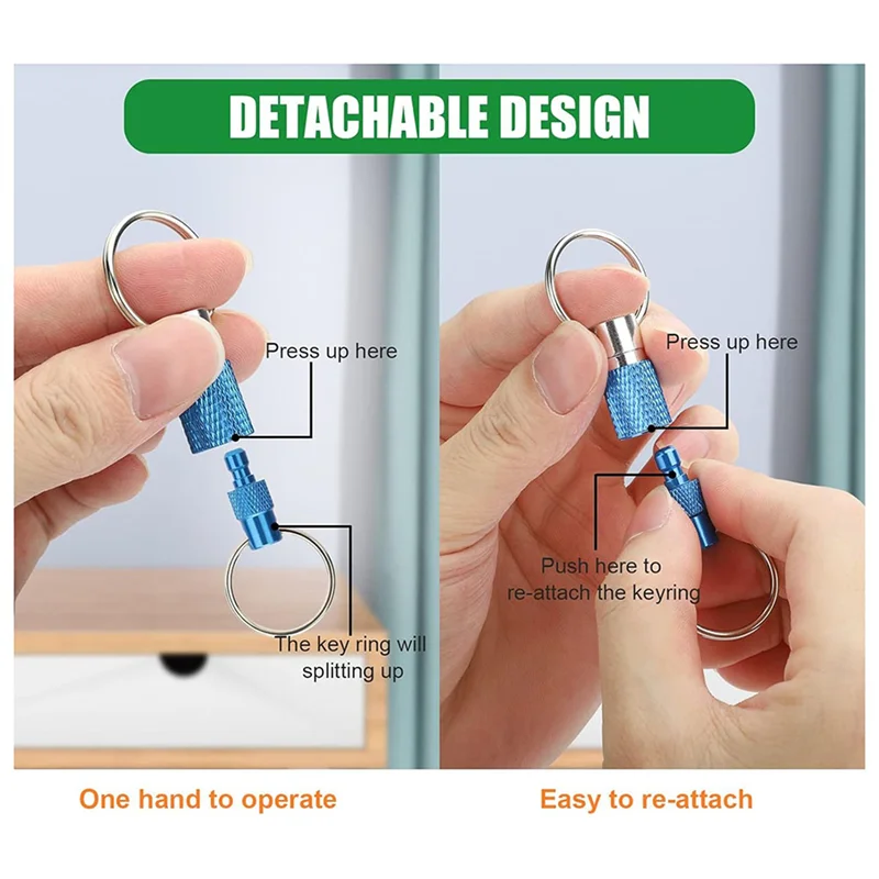 Fresh 9Pcs Quick Release Detachable Keychain, Double Rings Pull Apart Keychain, Spring Split Snap Seperate Keychain
