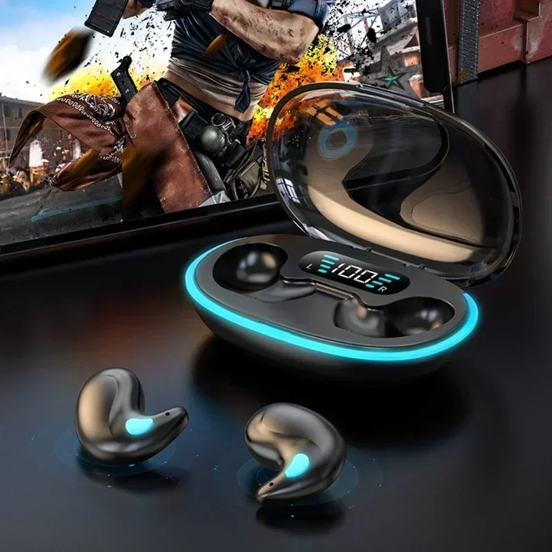 Słuchawki bezprzewodowe X55 do spania, mini słuchawki do pracy, słuchawki Bluetooth TWS stereo, ukryte zestawy słuchawkowe z mikrofonem HD do rozmów, sportowe