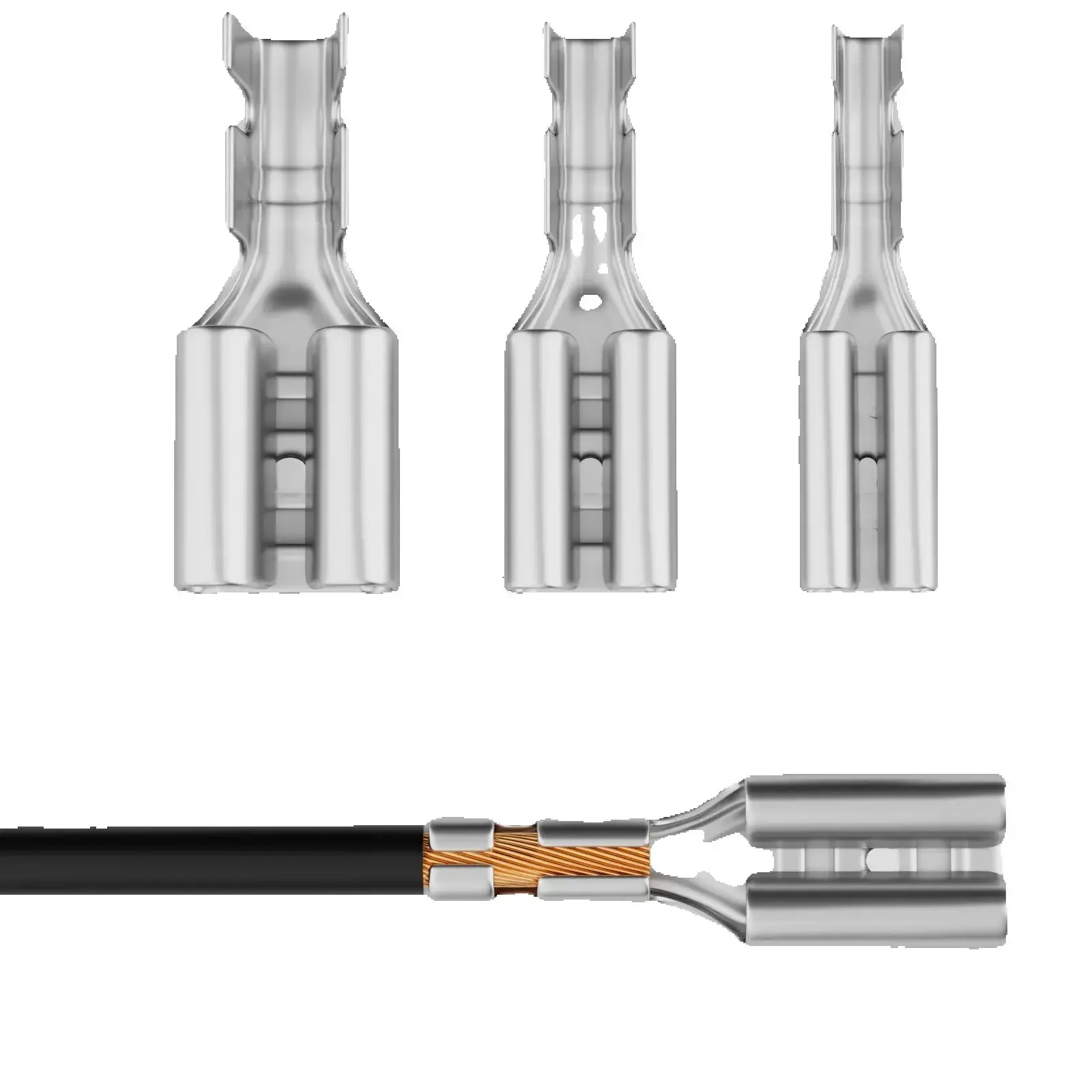 Hi-End Terminal Spring Insert 2.8/4.8/6.3mm Female/Male Spade Terminals Wire Connectors Terminals Crimp with Transparent tubes