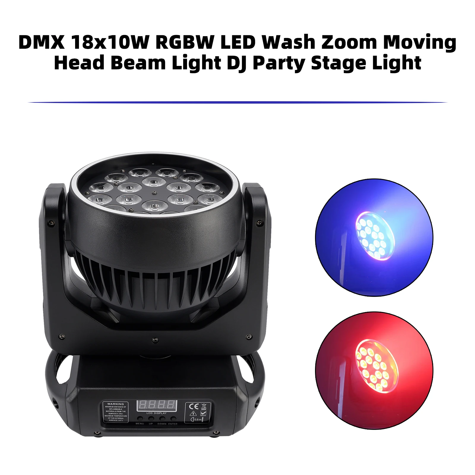 

DMX 18x10W RGBW LED Wash Zoom Moving Head Beam Light DJ Party Stage Light