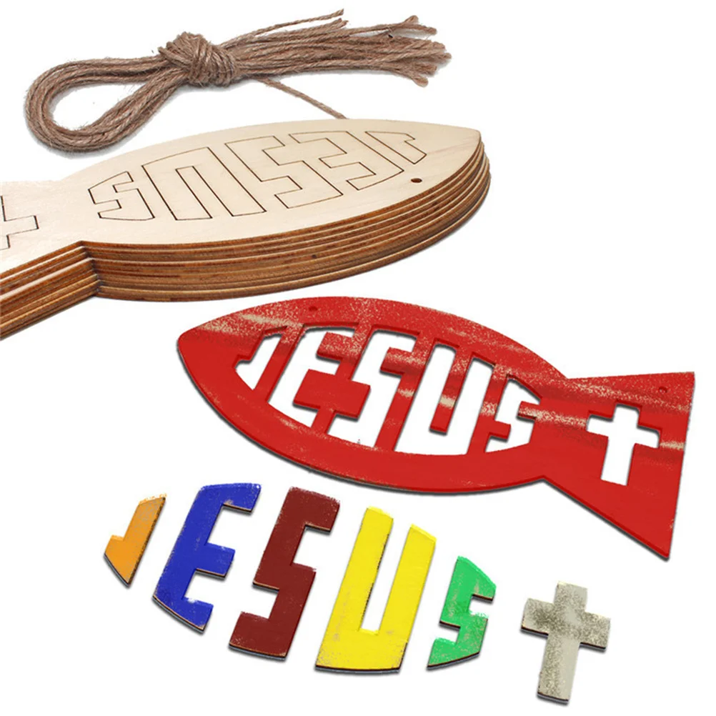 10 قطع من قطع الأسماك الخشبية المعلقة المجوفة DIY ديكور خشبي متين قطع الأسماك الإبداعية لجدار غرفة النوم وغرفة المعيشة المنزلية