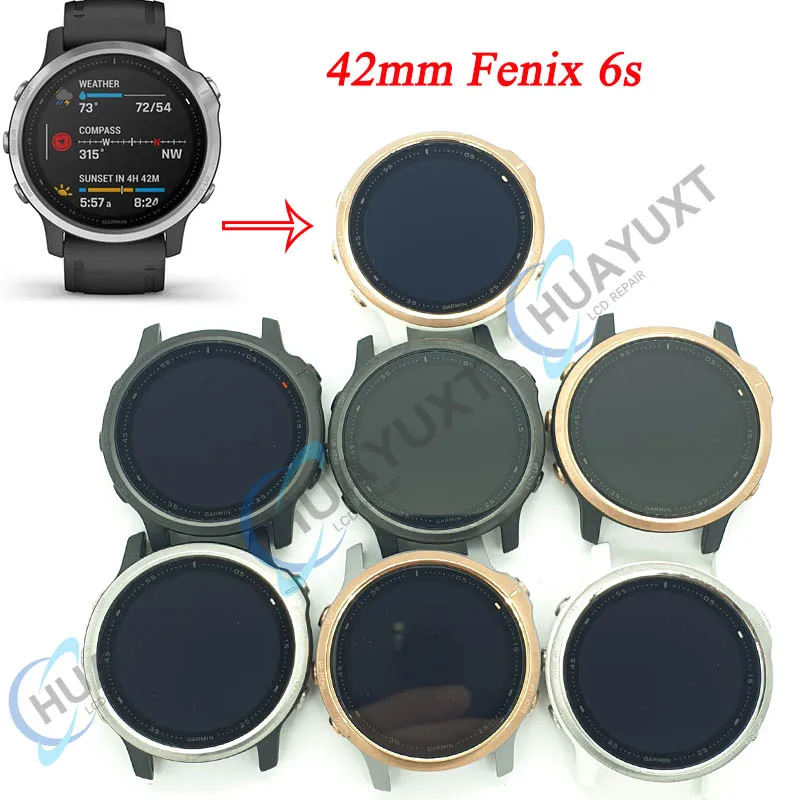 42mm Original LCD Display Screen Frame For Garmin Fenix 6s 6s Pro Standard Sapphire Edition