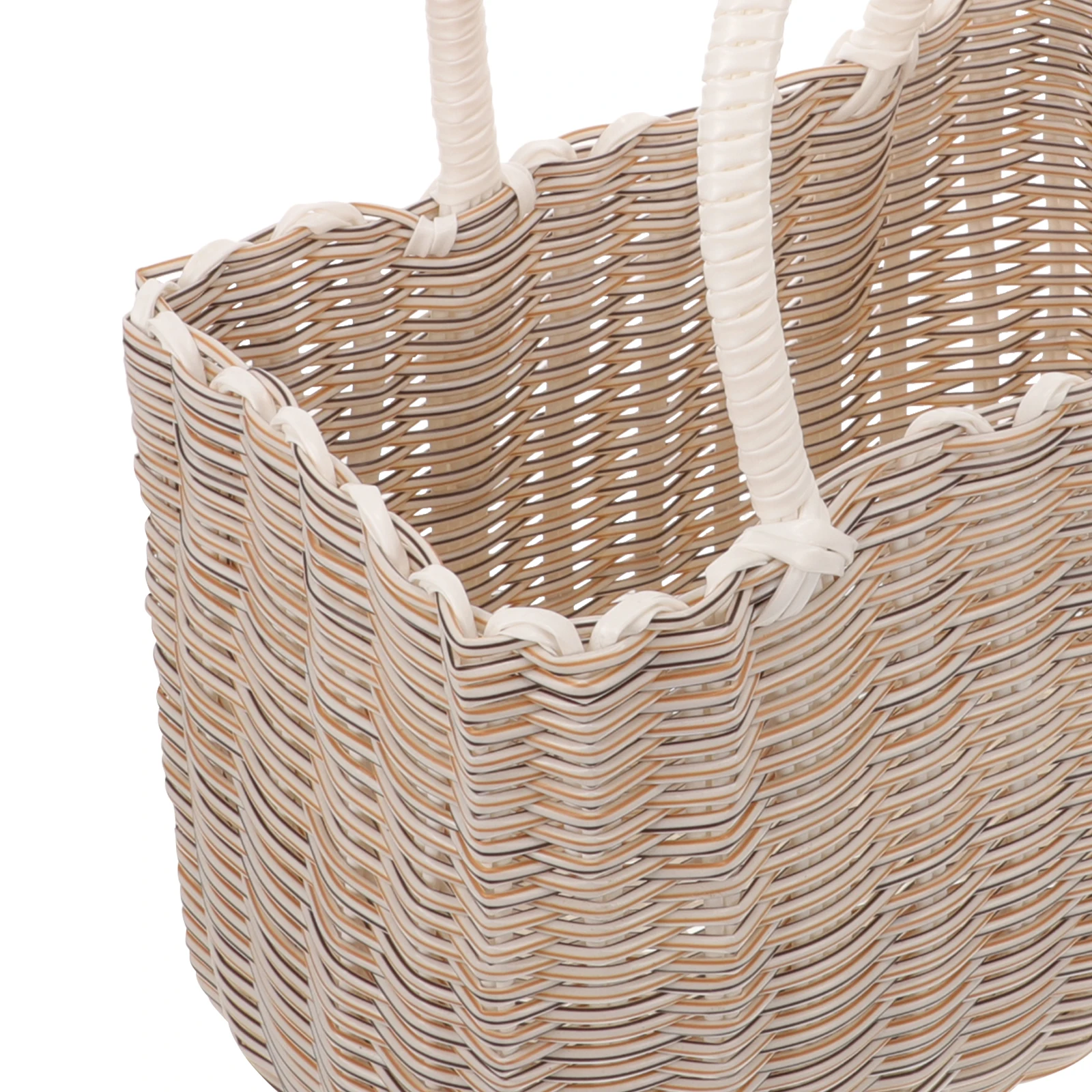 Cesta de compras para Picnic, cubo de basura para almacenamiento de cocina, cestas de plástico, cestas de verduras con mango portátil tejidas a mano minimalistas modernas
