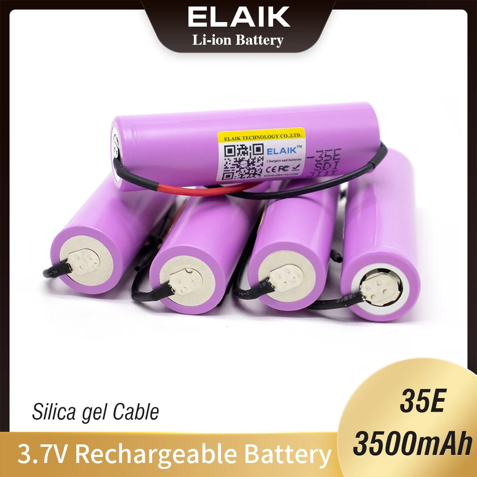 

18650 3.7V 3500mAh Wire cell rechargeable lithium batteries Large capacity battery Battery energy storage 35e-Wire
