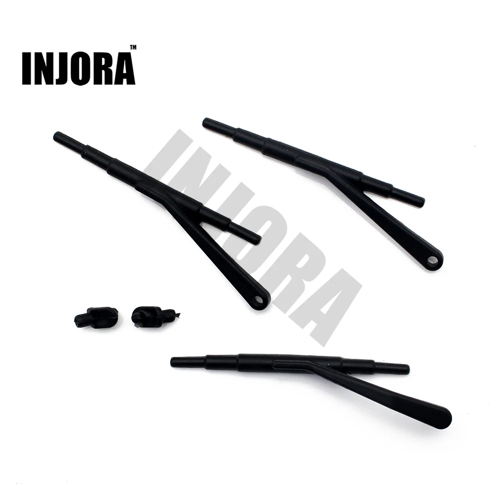 INJORA-1:10 RC 크롤러 블랙 고무 와이퍼, 축 SCX10 90046 90047 D90 바디 쉘 부품 