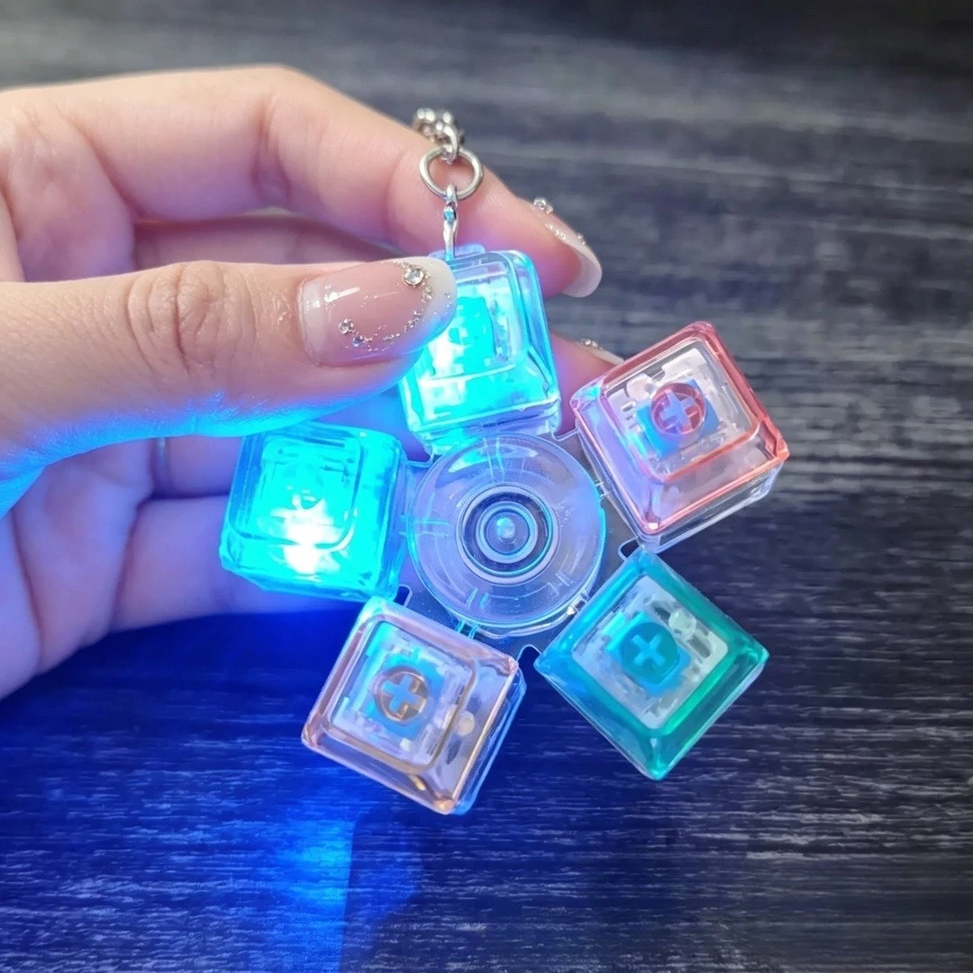 Transparenter Knopf-Fidget-Keyboard-Pop-It, Stressabbau-Spielzeug im Kreisel-Stil, Stressabbau-Handspiel für Erwachsene, Neuartiges Partygeschenk