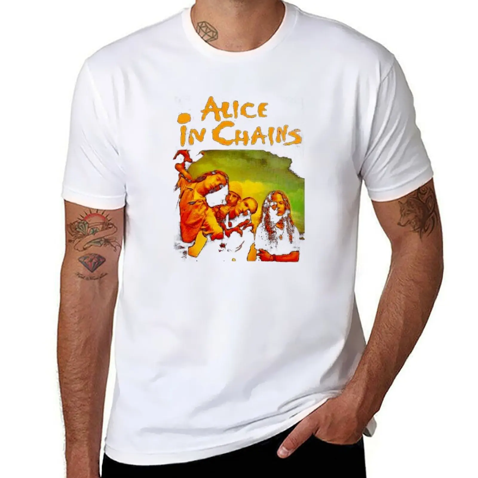 

Joben alice in chains T-Shirt t shirts for man slim fit t shirts for man graphic funny T-Shirt