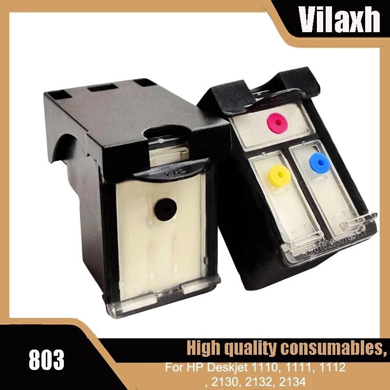 

Vilaxh 803XLempty Cartridge for Refillable Cake Ink Cartridge for Coffee Printer Remanufactured for HP 803Black 803 Color