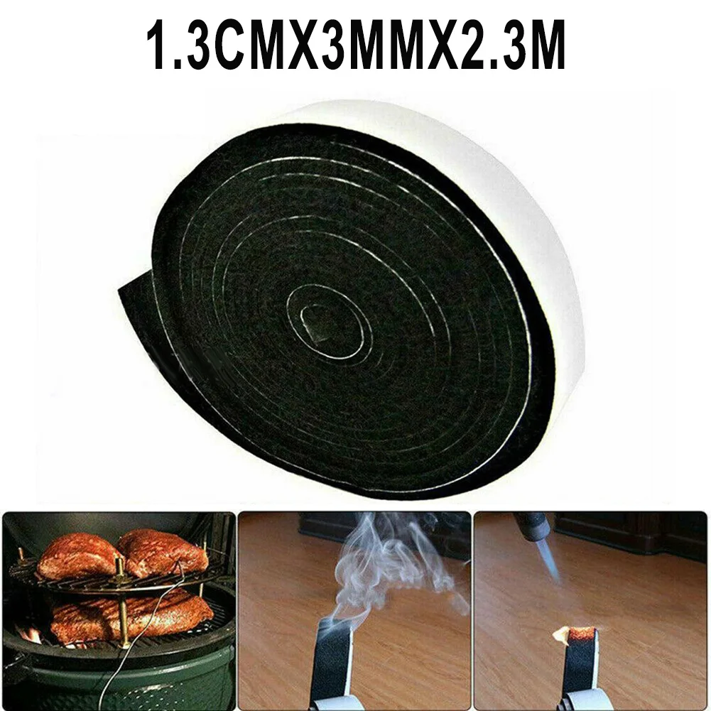 

High Temperature Resistant Barbecue Grill Smoker Gasket Barbecue Door Cover Self-adhesive 3MM*2.3M Flame Retardant Sealing Tape