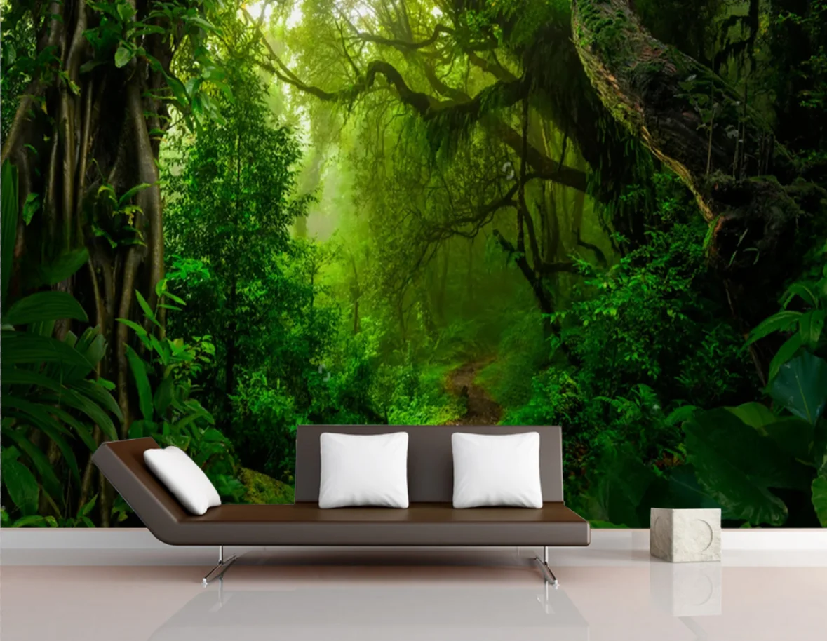 

Custom Southeast Asian forest series photo wallpaper living room sofa TV background tree mural wallpaper papel tapiz