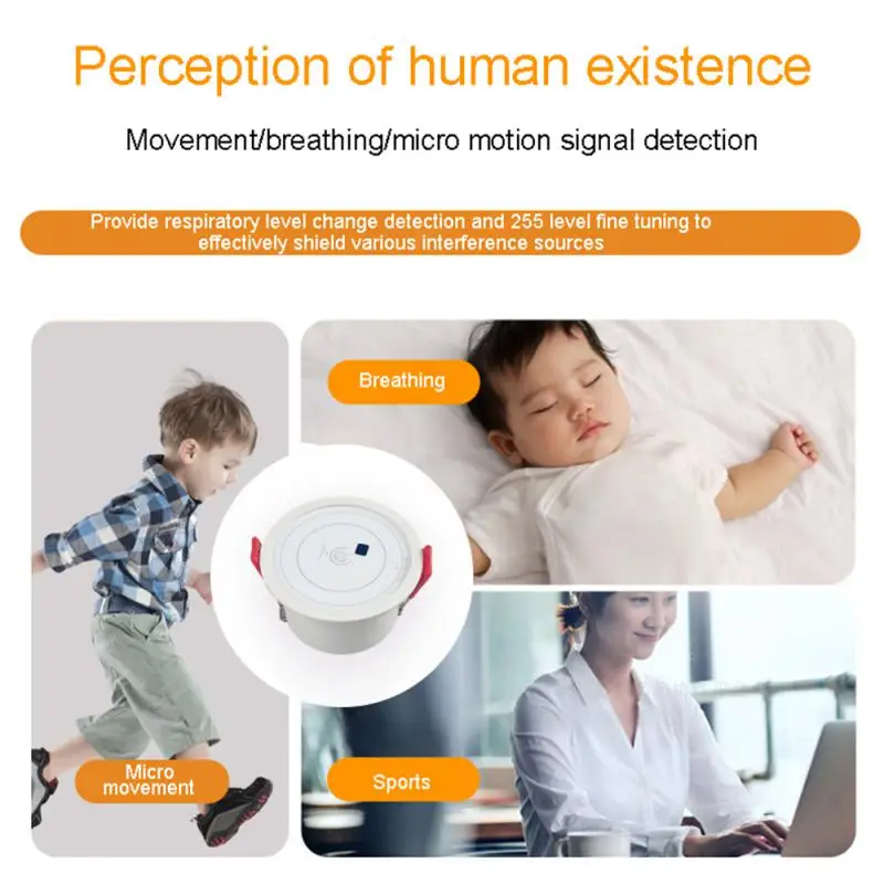 Aubess Tuya ZigBee Radar Wave Human Presence Sensor Ceiling Mounted Human Motion Detector Wave Sensing Micro Motion Detection