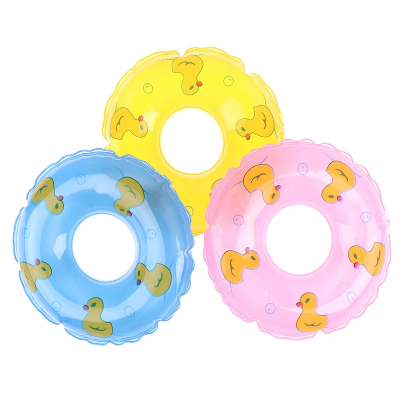 1Pcs Mini Doll Swimming Buoy Ring Toys Summer DIY Bathing Float Lifebelt Dollhouse Accessories for Barbie Doll random color