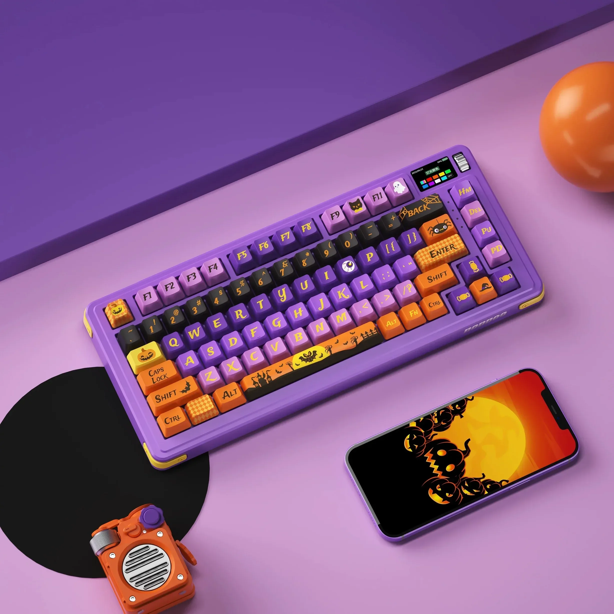 Halloween keycaps funny fun original factory height pbt sublimation vgn68 75 87 98 F99 104 etc