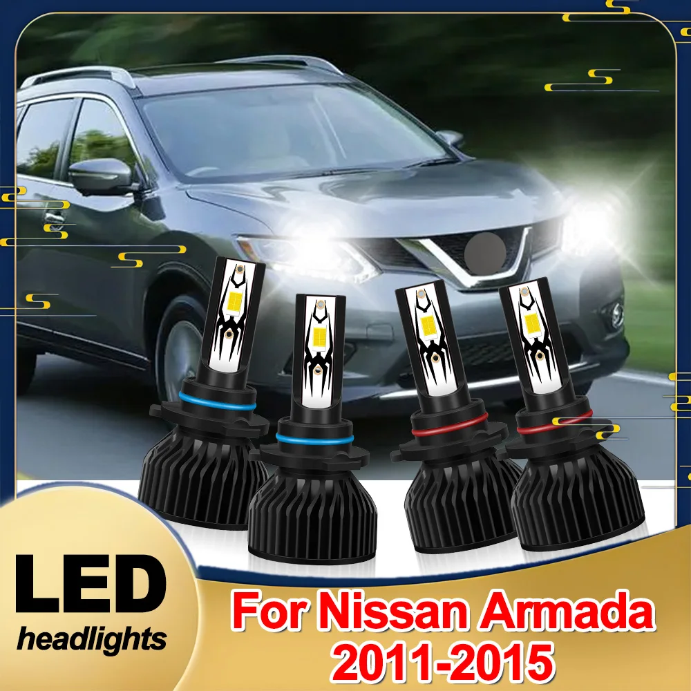 

9005 9006 комплект для переоборудования светодиодных фар дальнего света лампы охлаждающий вентилятор 6500k белый свет для Nissan Armada 2011-2015