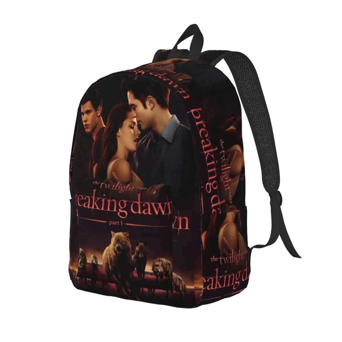 Edward Bella Jacob Black Backpack Middle High College School Student  Twilight Saga Breaking Dawn Bookbag Teens Canvas Daypack