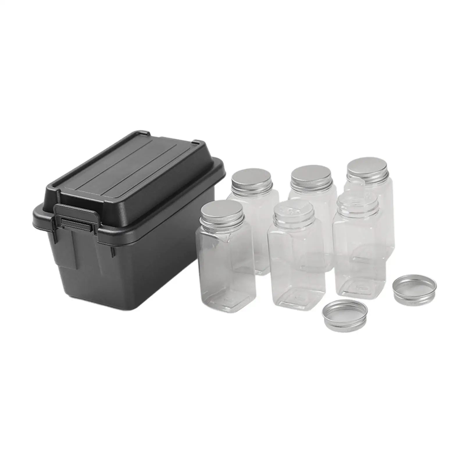 Set of 6 Camping Spice Jars for Condiments and Seasoning Storage Solutions