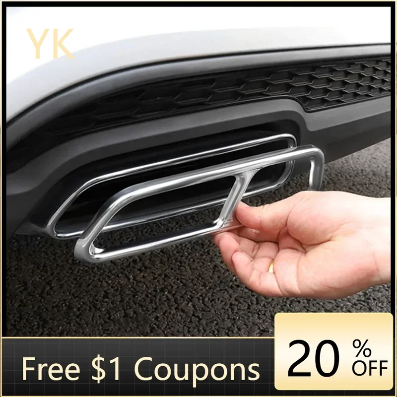 

Car Tail Throat Pipe Modified Cover for Audi A6 C7 16-18 Stainless Steel Car Exhaust Tail Pipes Decoration Frame Car Accessories