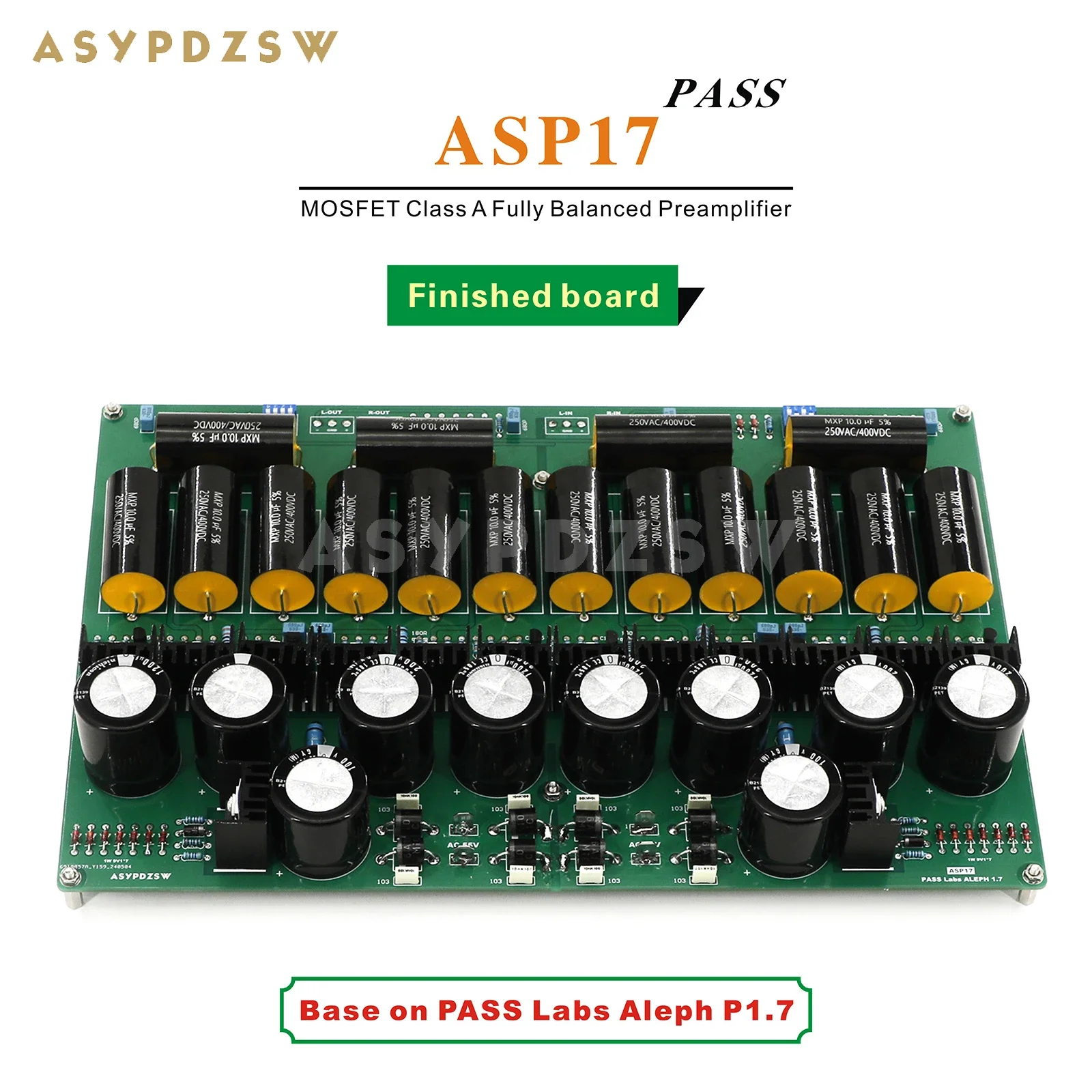 ASP17 HIFI Fully balanced MOSFET Class A Preamplifier Base on PASS P1.7 Preamp DIY Kit/Finished board