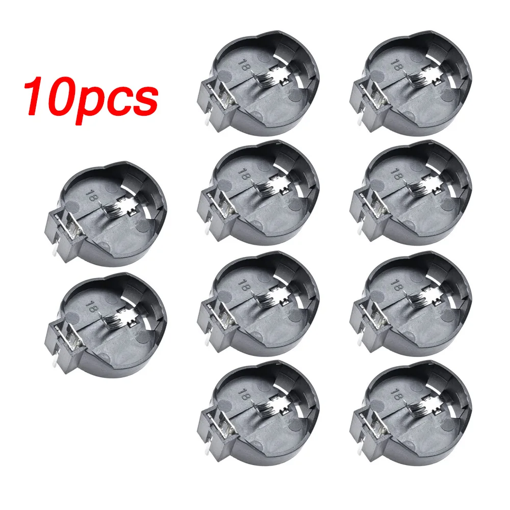 10pcs CR2032 CR2025 Battery Holder Coin Cell Holder Box Case Socket cr2032 with 2 Pins 3V Black Mounting Lead Need Solder