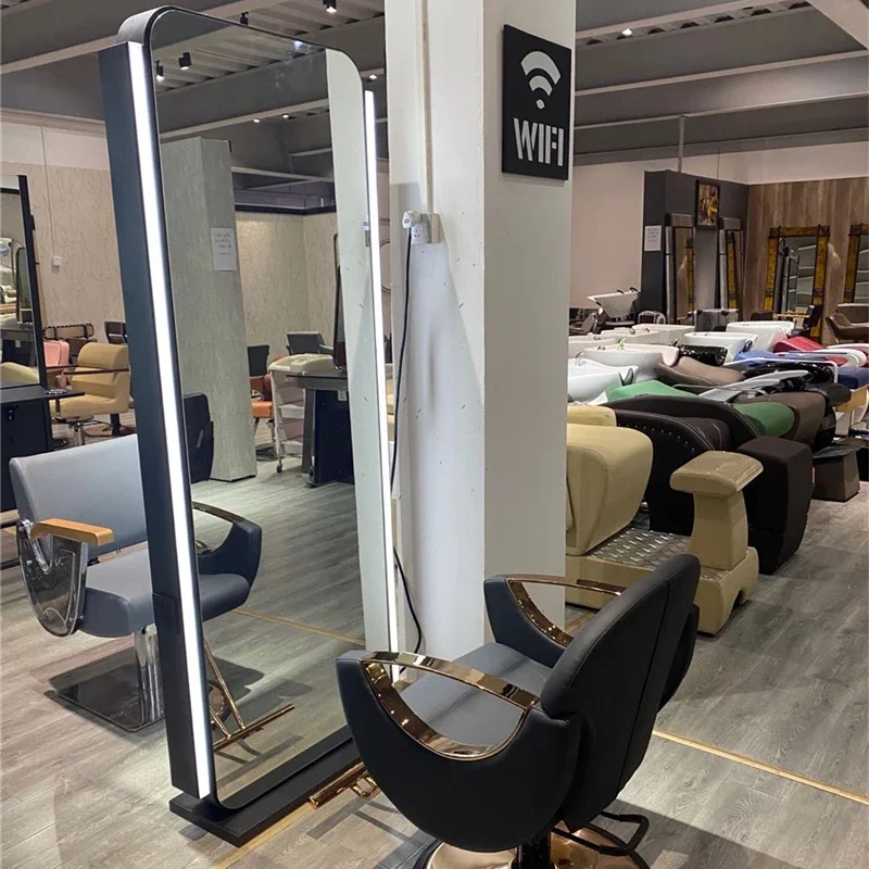 

Factory direct price full mirror hair salon beauty salon chairs and mirrors barber hair styling station with mirror