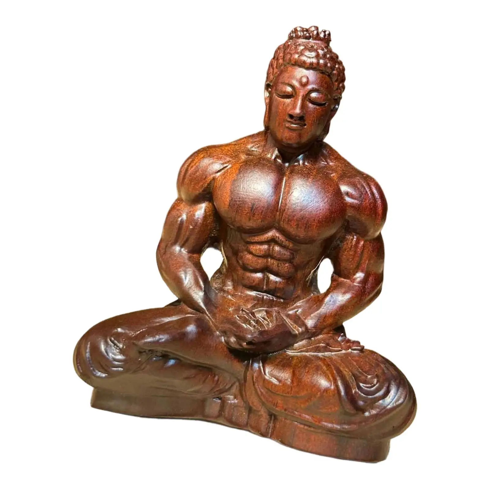 Figura Buda de madera para oficina y dormitorio - Decoración zen - imagen 5