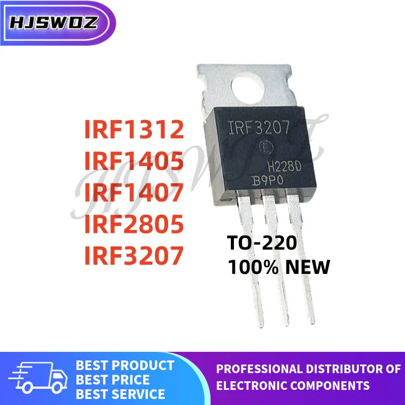 10PCS IRF3207 IRF2805 IRF1405 IRF1312 IRF1407 MOSFET Field effect tube TO-220 NEW