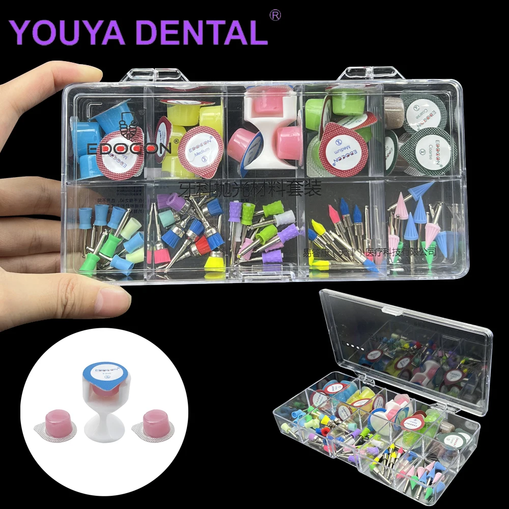 1 Box Dental Materials Polishing Kit Polisher Paste Colorful Prophy Cup Brushes Teeth Whitening Brushes Set Dentistry Accessory