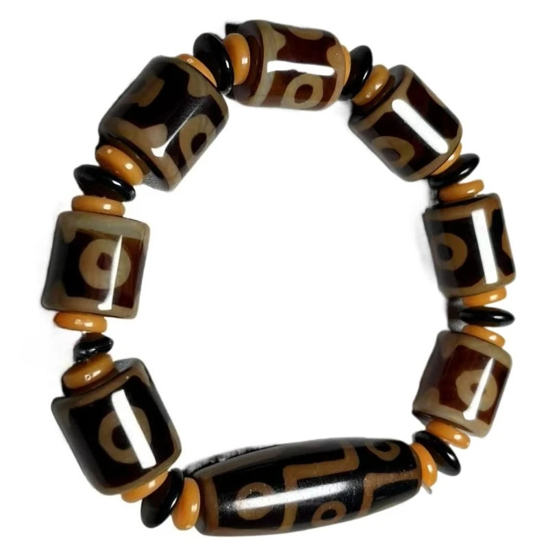 

Natural Cinnabar Dzi Bead Bracelet, Retro Fashion Bracelet Jewelry for Men and Women