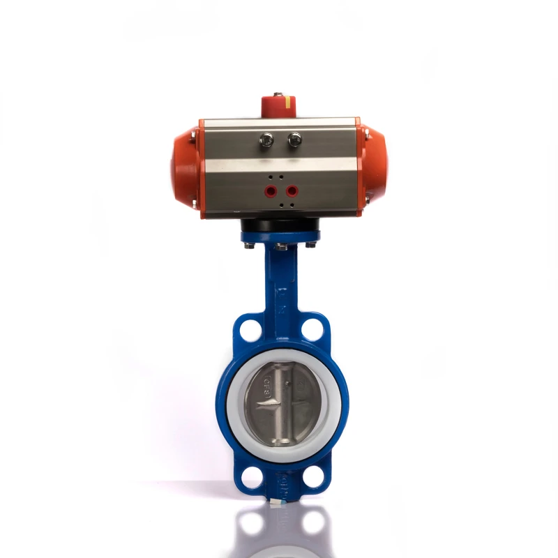 D671X Series NBR Iron Disc DN50~350 Pneumatic Wafer Butterfly Valve