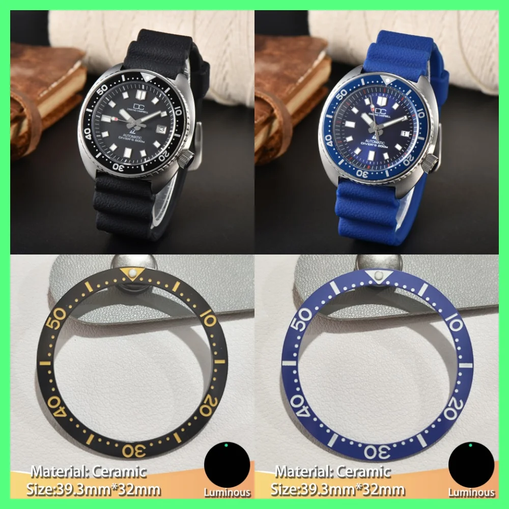 

39.3MM Men's Watch Ceramic Bezel Insert Inner diameter 32mm outer diameter 39.3mm Replacement Watch Luminous Bezels Accessory