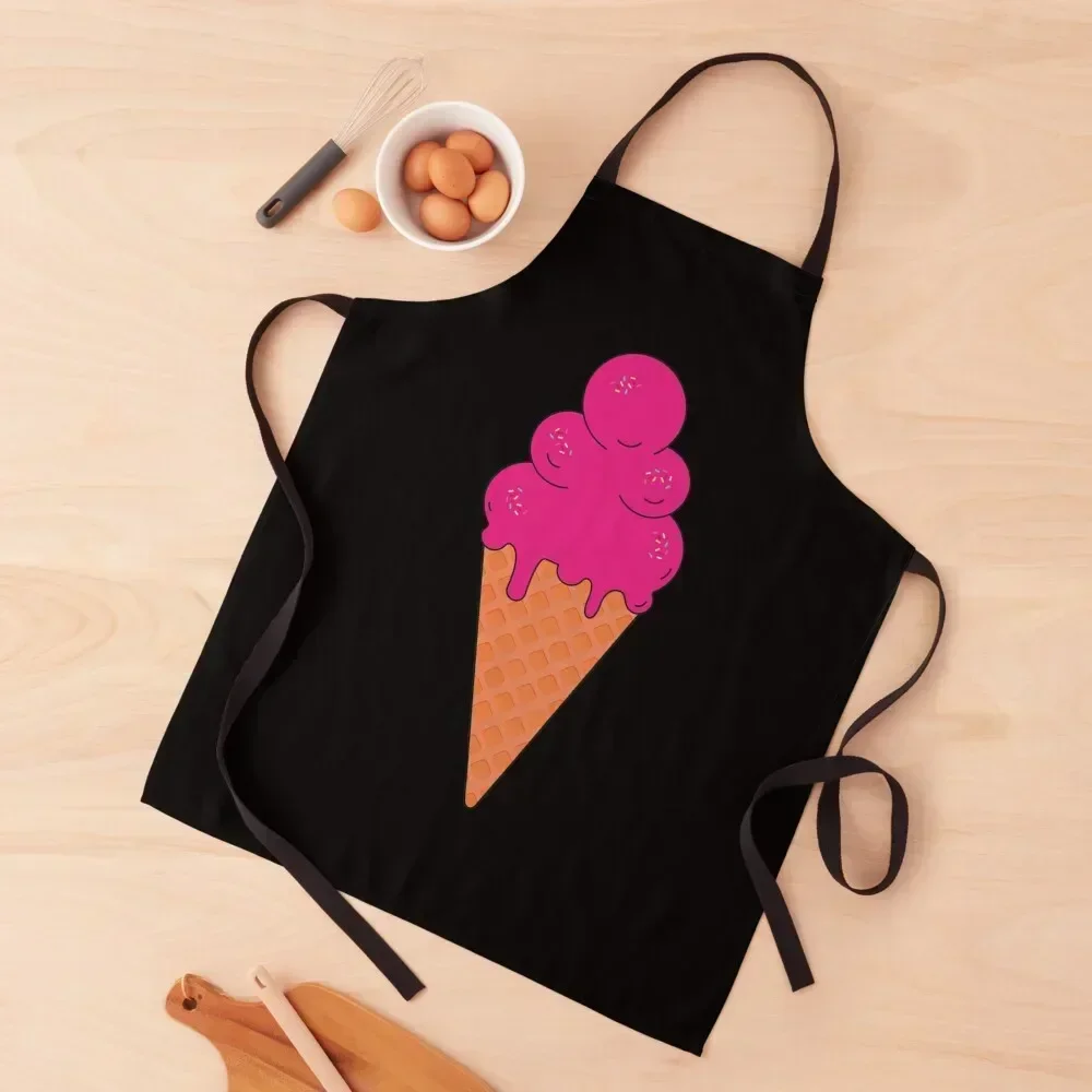 

Triple ice cream cone cherry Apron Custom Kitchen Things For Home Home And Kitchen Apron