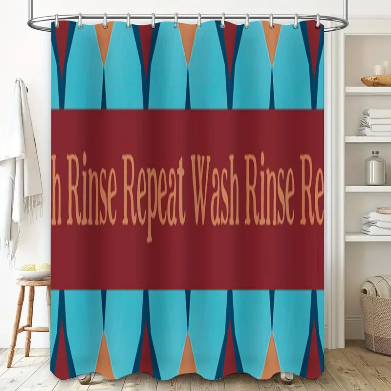 Modern Wash Cycle: Fun and Functional Geometric Pattern Shower Curtain for a Quirky Bathroom Décor