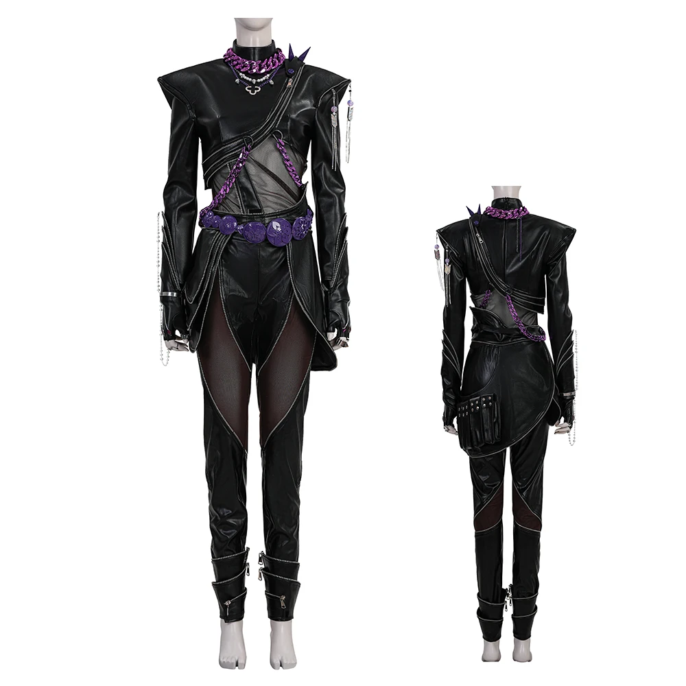 

Anime Demon Hunters Mira Rumi Zoey Cosplay Costume Women Girls Rumi Mira Zoey Black Leather Uniform Suit Halloween Party Outfits